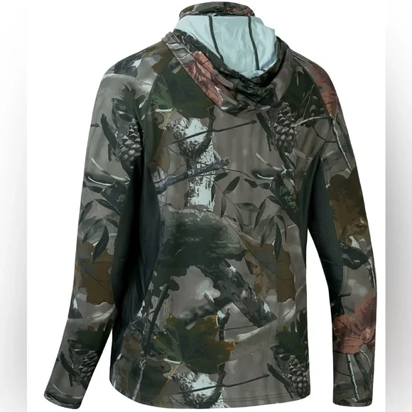 Bassdash Men's UPF 50+ Long Sleeve Hunting Hoodie With Mask FS06M, Size: S - NWT - Picture 4 of 13